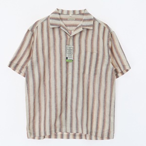 [TOPVALU]맨 린넨 혼방 패턴 셔츠 미사용품(가슴단면 55cm)