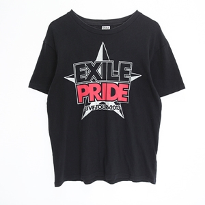 [EXILE PRIDE]맨 블랙 프린트 티셔츠(가슴단면 51cm)
