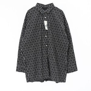 [GU]지유 코튼 블랙 패턴 셔츠 미사용품 XL(가슴단면 64cm)