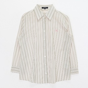 [BURBERRY]버버리 코튼 스트라이프 7부 소매 셔츠(가슴단면 46cm)