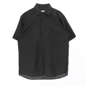 [ KRIZIA]맨 크리지아 린넨 혼방 블랙 셔츠(가슴단면 60cm)