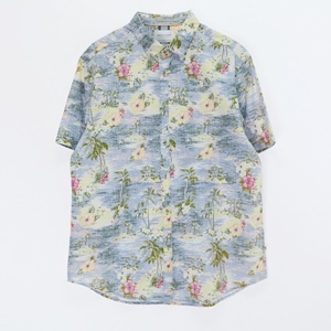 [DENIM&amp;FLOWER ]맨 코튼 패턴 하와이안 셔츠(가슴단면 58cm)
